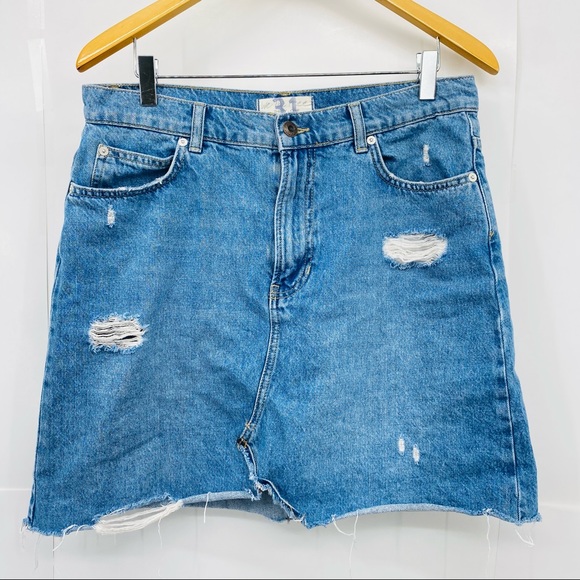 Free People We The Free Hallie Denim Jean Skirt 31 - Picture 3 of 10